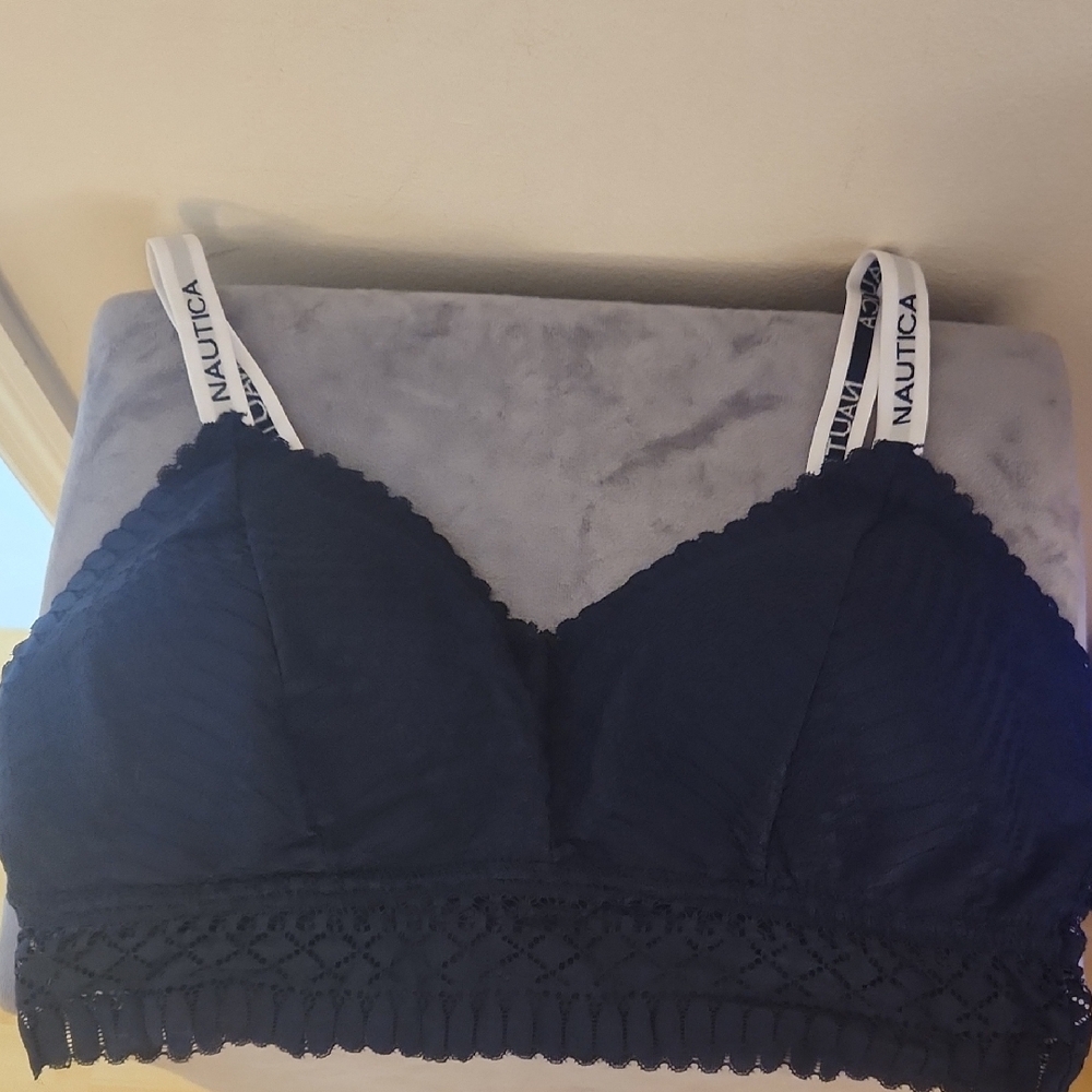 Nautica Blue Lace Trim Bra
